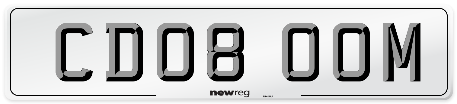 CD08 OOM Number Plate from New Reg